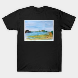 Picnic Bay Jetty looking towards Townsville - Watercolour T-Shirt